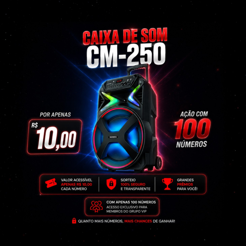 GANHE 1 CAIXA DE SOM DE 250w 🔊